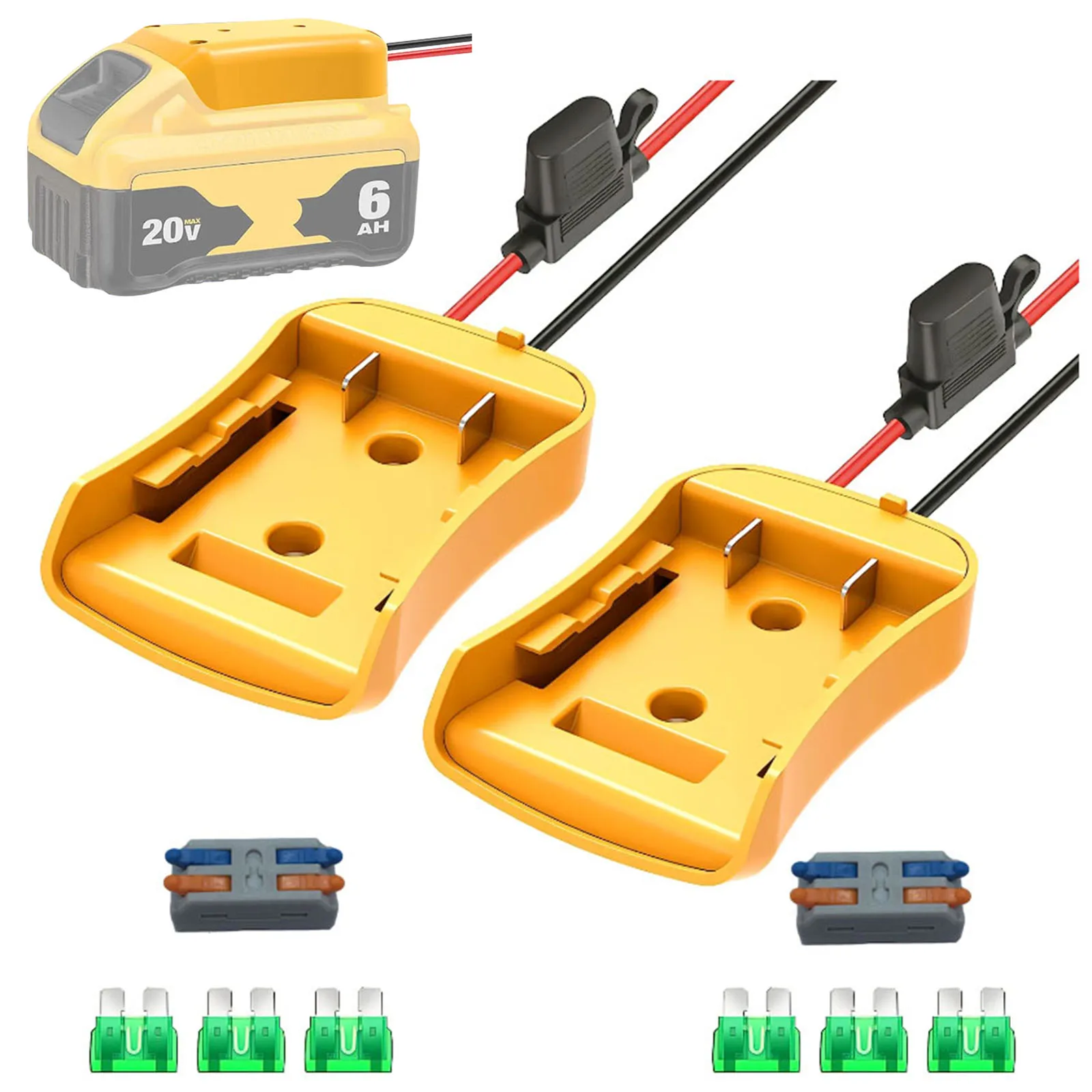 

Power Wheel Adapter for Dewalt 20V Battery Adapter Power Wheel Battery Converter Kit with Fuse Wire Terminal Power Connector