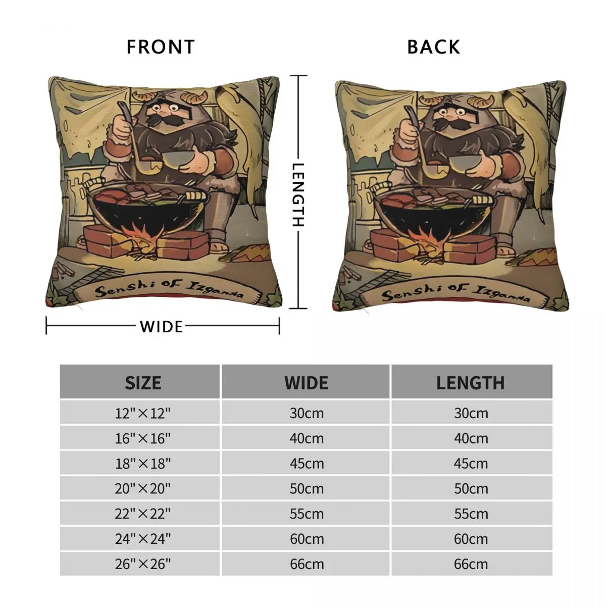 Dungeon Meshi Delicious In Dungeon - Senshi Cooking Square Pillow Cover Polyester Cushion Zip Throw Pillow for Home Living Room