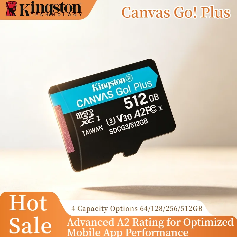 Kingston Canvas Go Plus 256GB 200MB s A2 U3 V30 Class 10 Micro SD Card for Smartphone Drone 4K Video Recording Pro