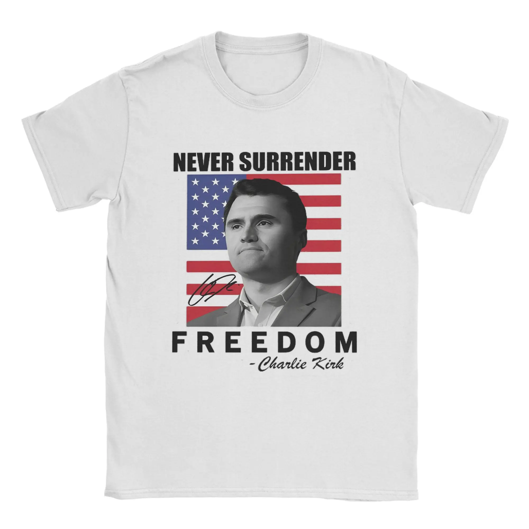 تشارلي كيرك تي شيرت عصري تي شيرتات رائعة كم قصير بلايز عتيقة صيف 100% قطن رقبة دائرية مقاس كبير 5XL تي شيرت