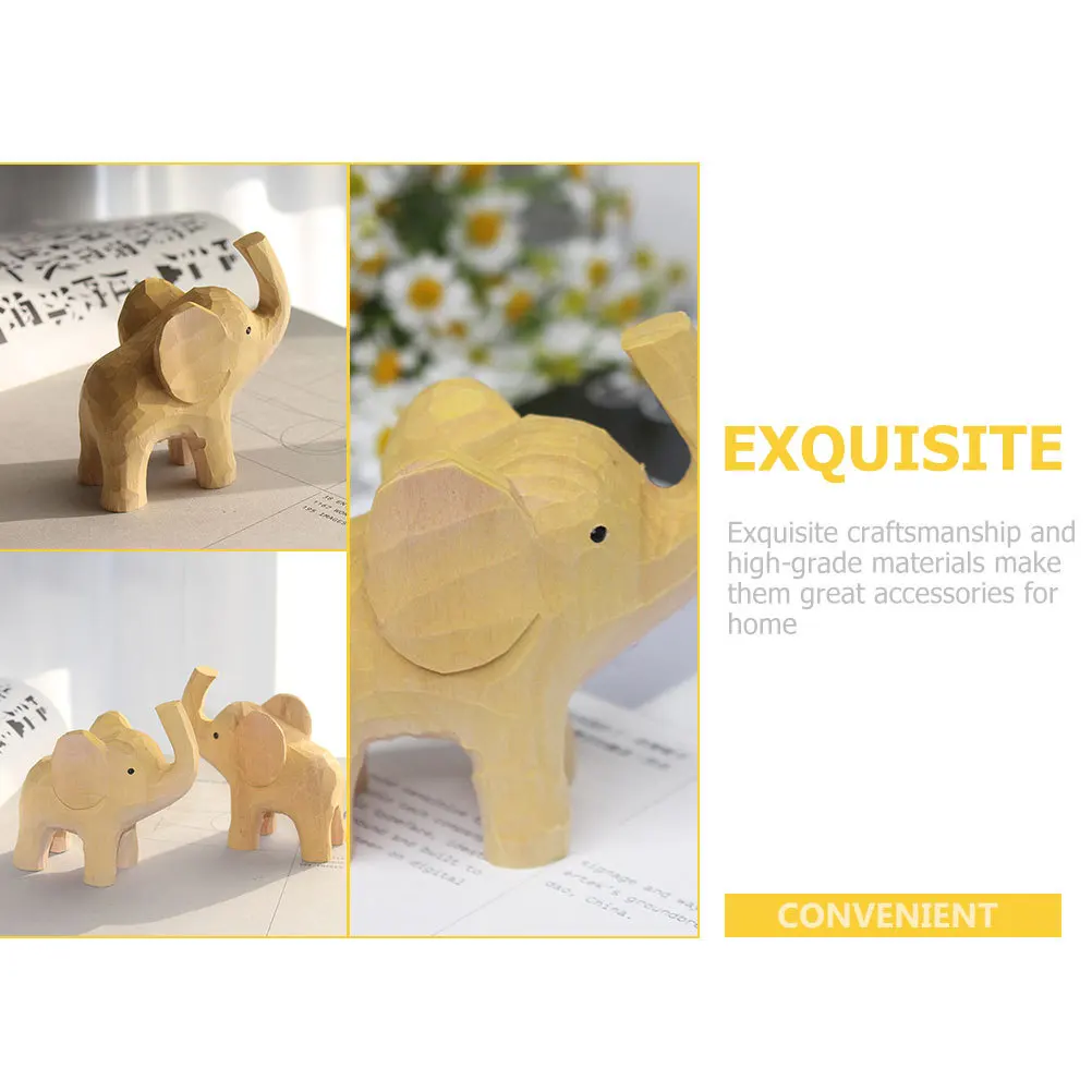 

Sculpture Decor Elephant Ornaments Christmas Decoration Wood Craft 's Room Basswood