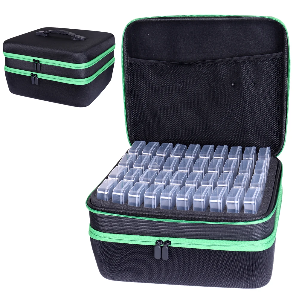 

1 шт. сумка-органайзер из ЭВА на 120 ячеек для алмазной мозаики, на 120 флаконов по 5,5 см, для хранения бусин и аксессуаров для алмазной мозаики и рукоделия