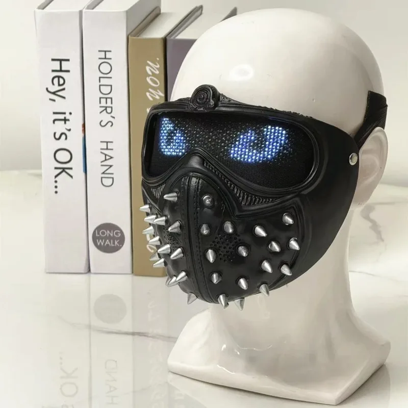 Everbright Store Watch Dogs 2 Wrench Mask Rivet LED Bluetooth Mask App Bluetooth Programming WatchDogs Mask Prop
