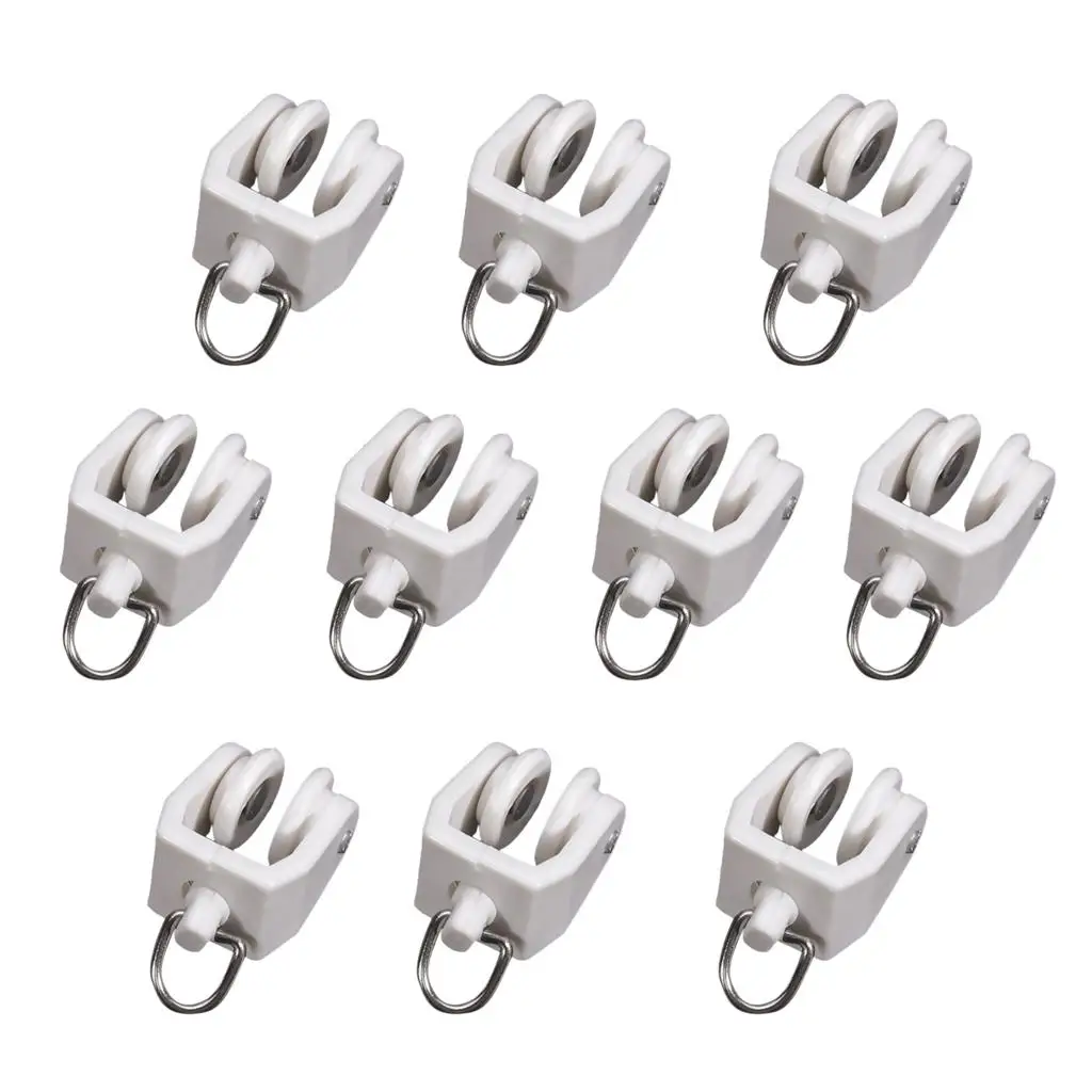 10Pcs Window Bathroom Shower Curtain Track Runners Glide Slip Rail Runners NEW