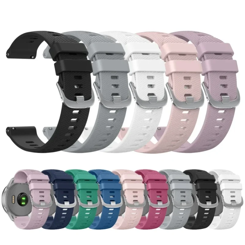 Für Garmin Vivoactive 4 5 3s Venu 2 Plus Forerunner 265 255S 645 245 Music Vivomove 3S Ersatz-Uhrenarmband 18 20 22mm Silikon-Armband