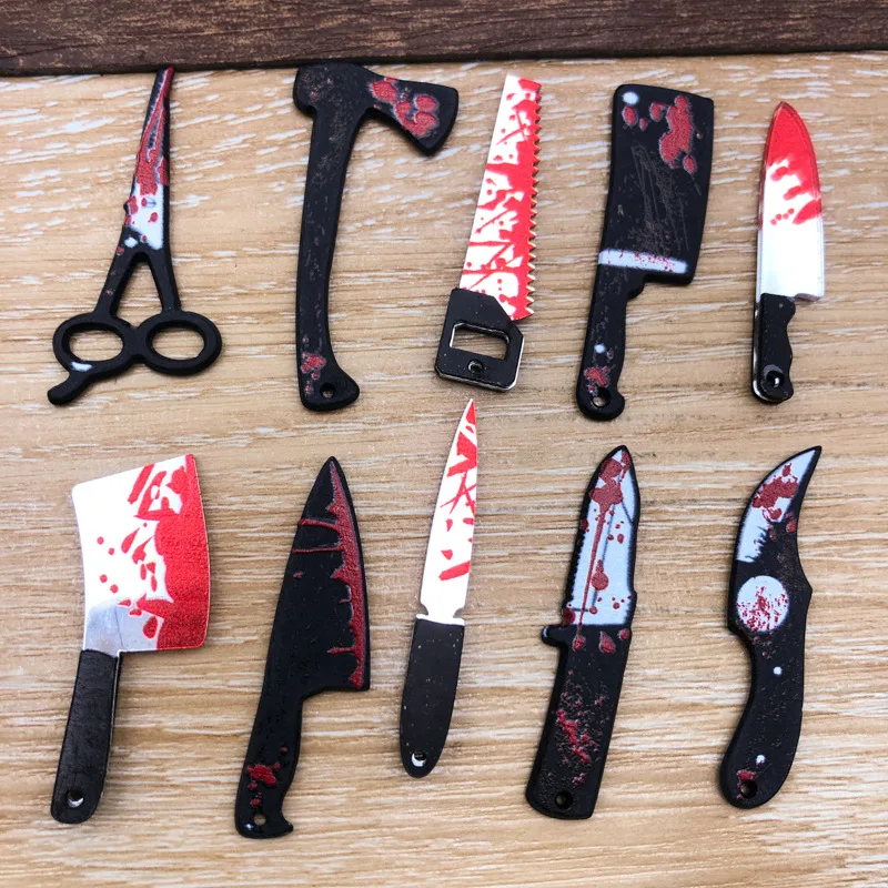 5cm/1.97in 미니 플라스틱 할로윈 플라스틱 장난감 칼 모델 소품 코스프레 레트로 호러 스타일 창의력 파티 용품 소년 선물