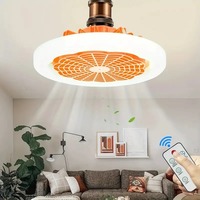 Colorful 2-in-1 Smart Remote Control Ceiling Fan with LED Lighting Ceiling Fan with Remote E27 Converter Base for Bedroom
