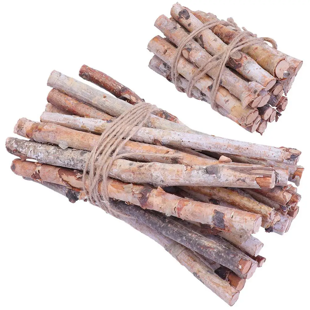 

40pcs Branch Bark Sticks Natural Birch Logs Decorative Dried Twigs for Vase Fireplace Wood Basket Room Office Shop Centerpieces