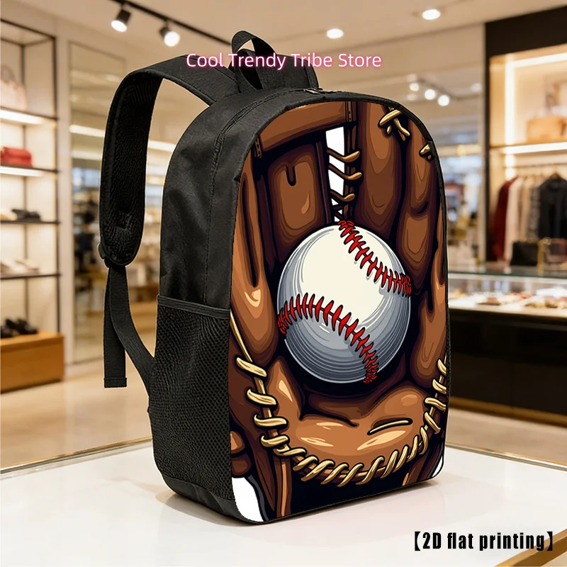 A Baseball Glove, a Lightweight Unisex Backpack with Ample Storage, Featuring Adjustable Shoulder Straps And Side Pockets, Perfe