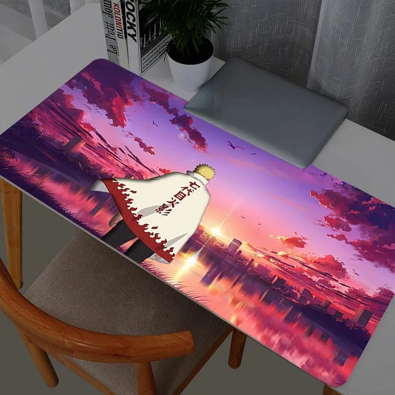 Japan Anime Spiel Naruto Gaming Tastatur Teppich Laptop Mauspads Cooles Mauspad XXL Schwarz Schreibtischunterlage PC Gamer Teppich Mousepad