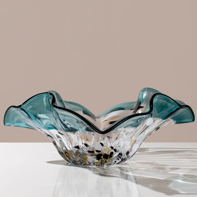 glass fruit plate, high-end exquisite and high-value glazed fruit plate, living room home fruit plate housewarming gifts