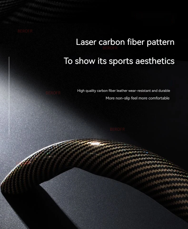 2pcs Laser Carbon Fiber Silicone Car Steering Wheel Cover Non-Slip For Neta S GT V AYA U N03 E-TAKE N01 X Eureke 02