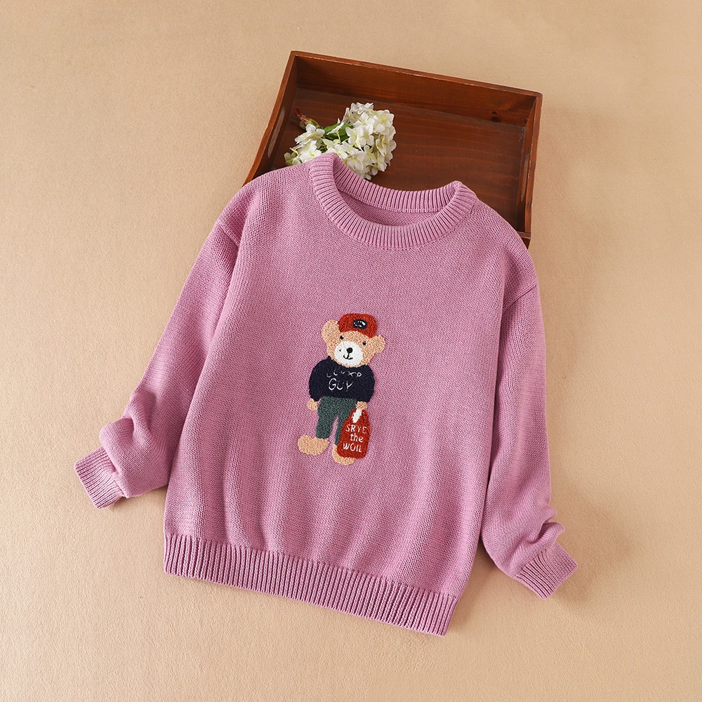 Girls Sweater Autumn Winter Knit Clothing Baby Pullover Kids Cartoon Cute Warm Sweater Clothing