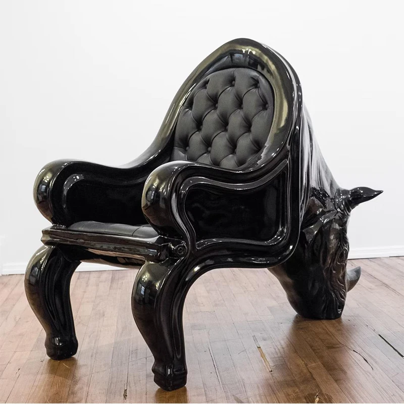 

Rhino chair designer furniture bull head chair casual domineering animal modeling