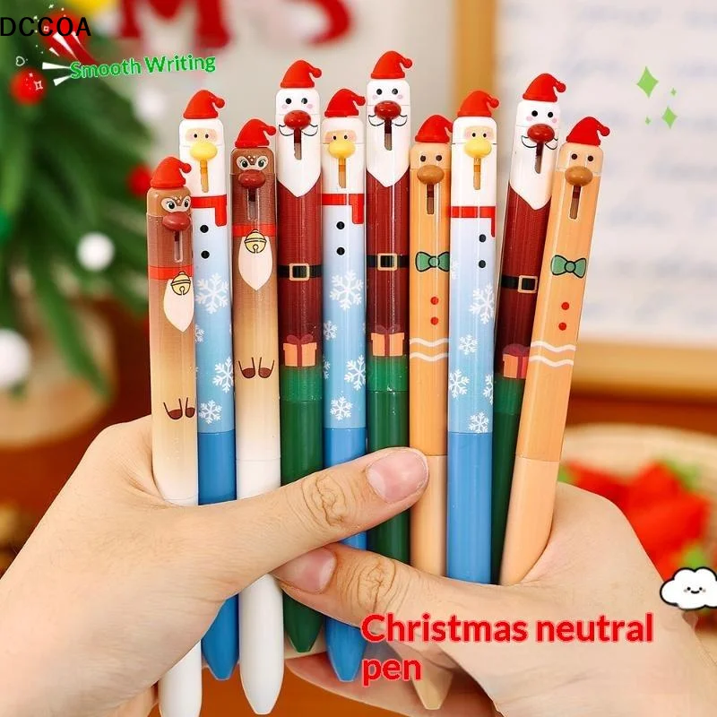 [COA]Cartoon Christmas Ballpoint Pen Push Pen Study Stationery Small Gift Student Christmas Gift Practice Pen[COA]