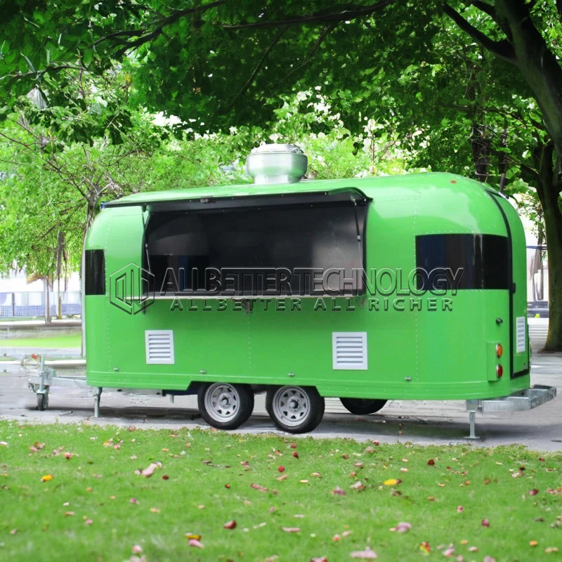 Allbetter Commercial Food Trailer Heavy Duty Fully Equipped Hot Dog Fries Wings Ice Cream for Outdoor Events CE Certified