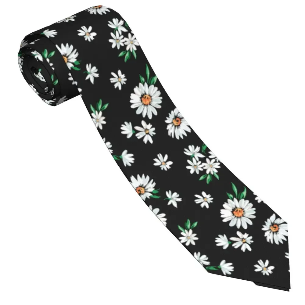 

Daisy Flower Necktie Men Silk Polyester 8 cm Classic Neck Ties for Mens Shirt Accessories Wedding Business