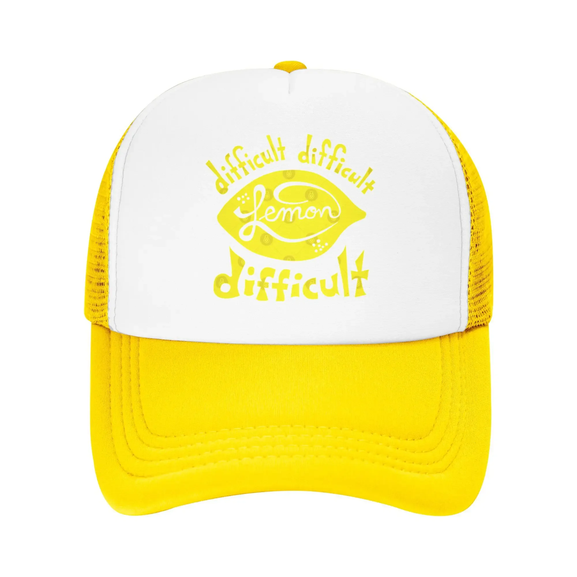 Easy Peasy Lemon Difficult Snapback Hat For Man Woman Summer Breathable Mesh Side Hats Caps Adjustable Fit For Casual Wear