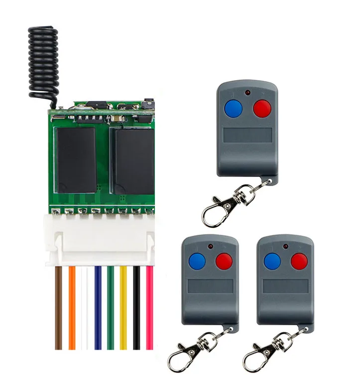 Micro Relay Remote Switch 4.2V 4.5V 5V 6V 7.4V 8V 9V 12V 2CH 2A NO COM NC Contact Switching Wireless Switch Momentary Latche