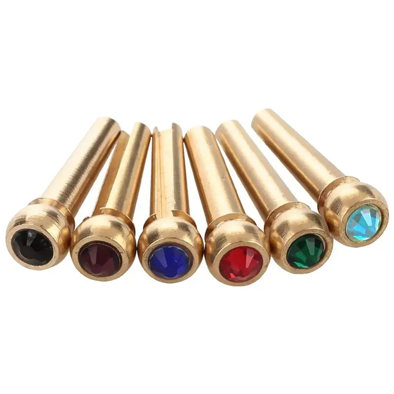 AA67-Brass Bridge Pins For Guitars Fixed String Nails For 6 & 12 String Instruments Enhanced Tone & Stability