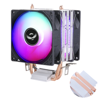 CPU Cooler Pure Copper 2 Heatpipes Cooling Air-cooled Mute Fan Intel LGA 2011 1700 775 1150 1155 1200 1366 AMD AM3 AM4 X79 X99