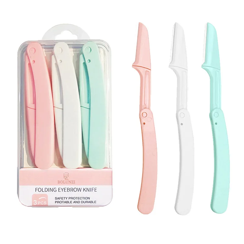 Safe Folding Ladies 1Pc Face Shaver Eyebrow Trimmer Blade Anti-Scratch Razor Eyebrow Trimmer Face Razors for Women Make Up Tools