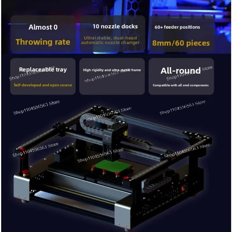 

Автоматический размещатель компонентов 2-го поколения V2 с двойным видением и двумя головками — профессиональное оборудование для монтажа печатных плат в производстве SMT