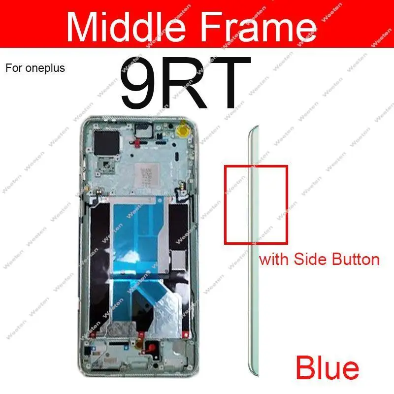 Middle Frame Housing For Oneplus 1+ 9 9R 9 Pro 10 Pro 9RT 5G Front Cover Middle Housing Bezel with Side Button Replacement Parts