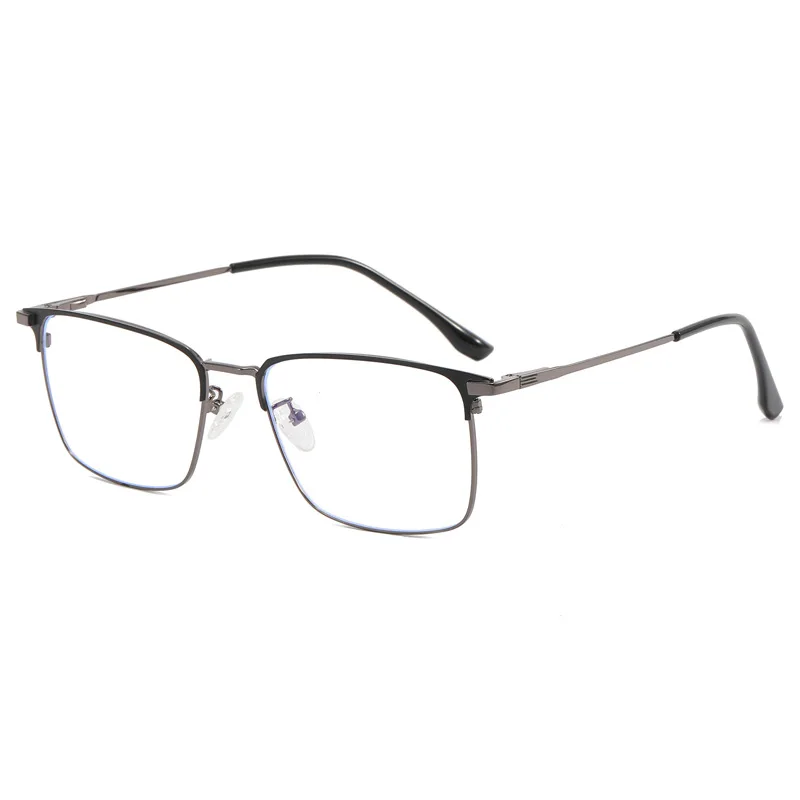 158mm Legierung Quadratische Myopie‑Brille Blaulichtblocker Herren Damen Großes Gestell Für Großen Kopf Optische Rezeptbrille – Detail 7