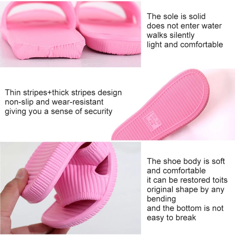 Summer Slippers For Men Women Soft Bottom Slippers Indoor House Slides Flat Sandals Bathroom Outdoor Beach Shoes Unisex