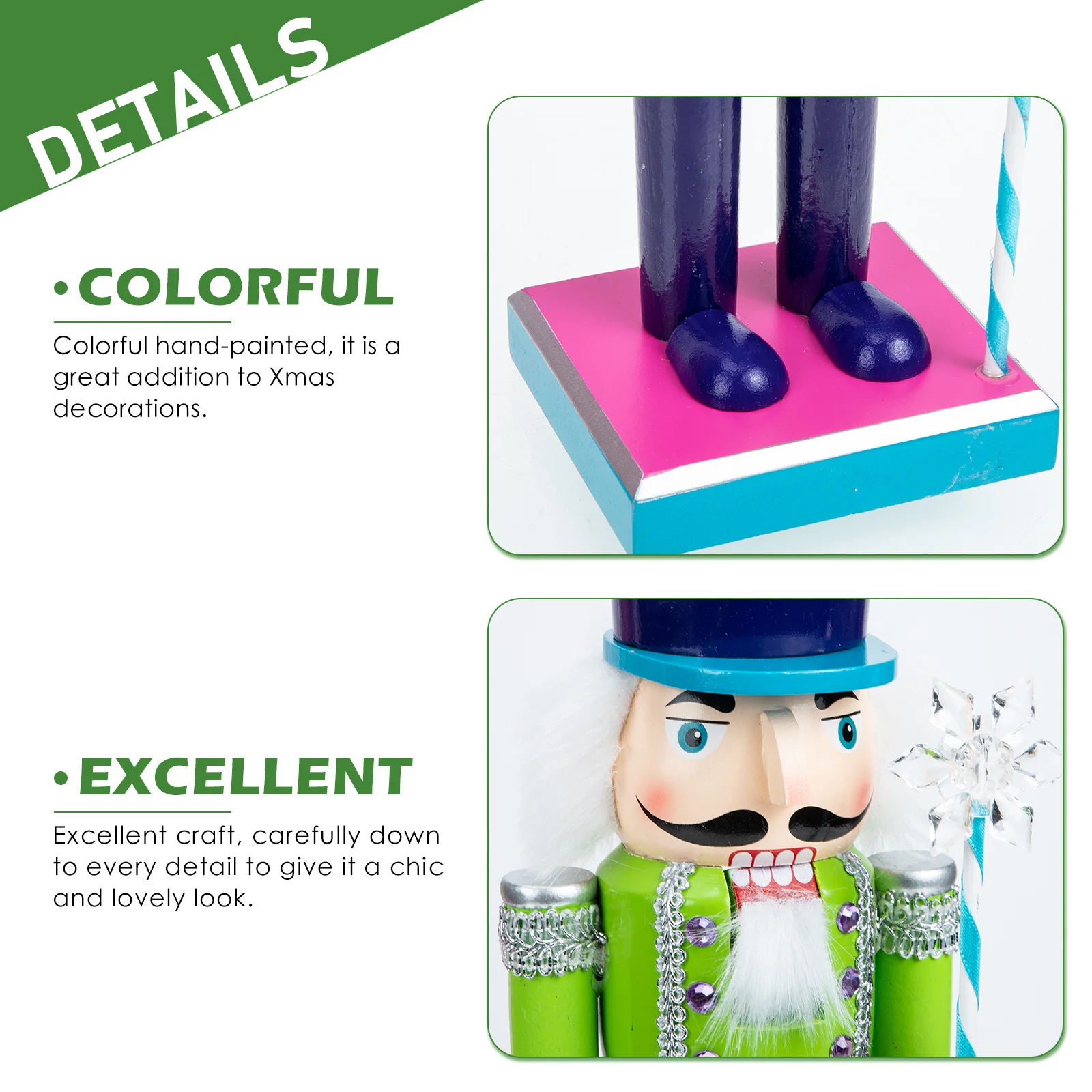 

Festive Wooden Nutcracker Soldier Christmas Decoration for Indoor Holiday Display Xmas Table Ornament Craft Gift Idea