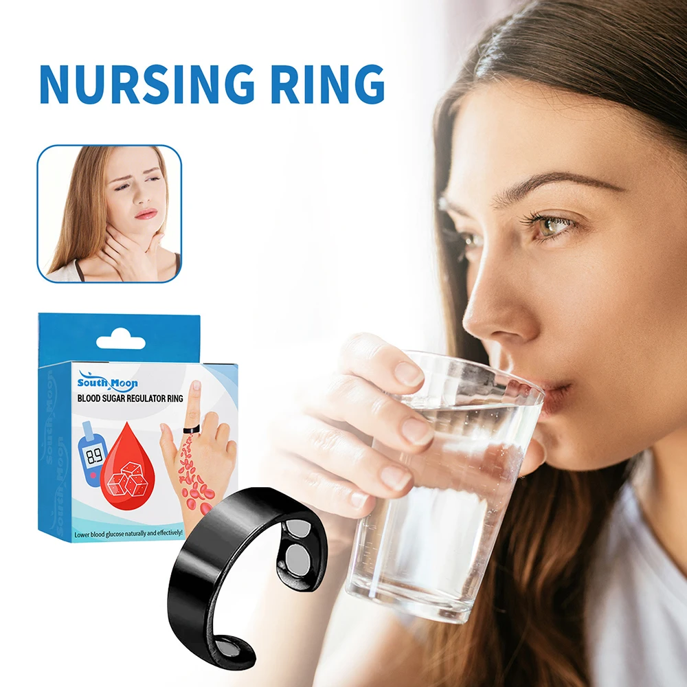 Blood Sugar Regulator Ring Nursing Ring Relieve Diabetes Blurred Vision Fatigue Blood Circulation Magnetic Therapy Sugar