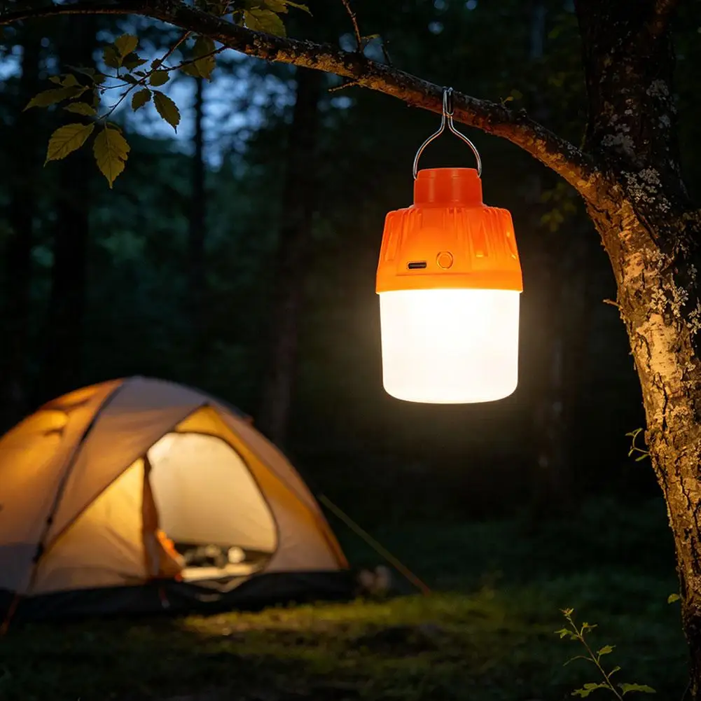 Wireless Rechargeable Emergency Light USB C Power Failure Lantern Dimmable LED Bulb for Outdoor Travel Adventure Home Use