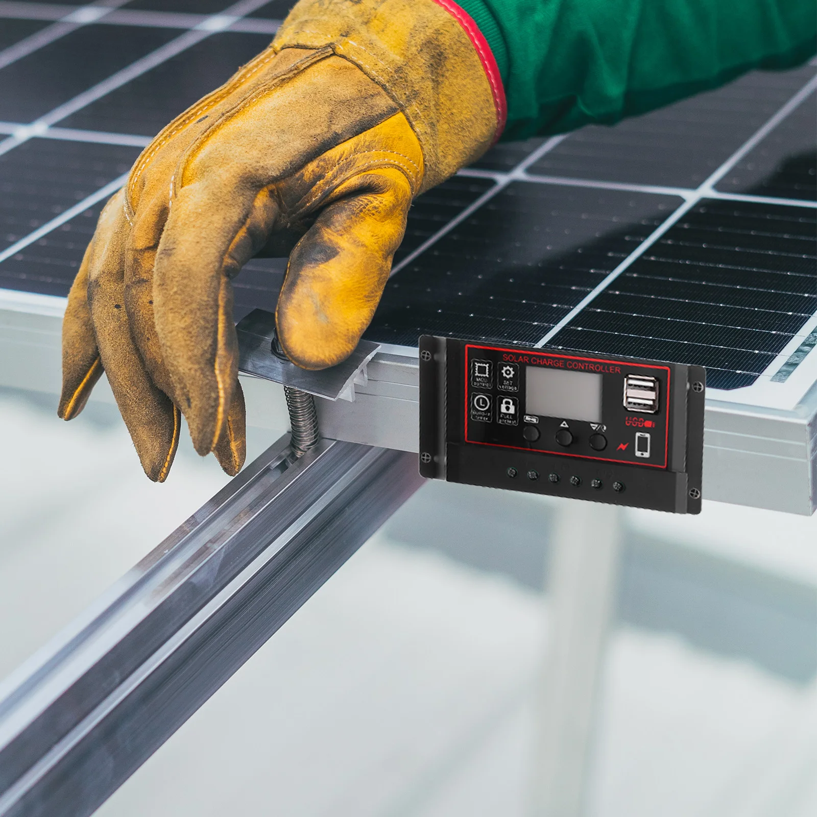 

10a 12V 24V Solar Charge Controller Auto LCD Display Over-Current Open Circuit Short Circuit Protection Solar Controller