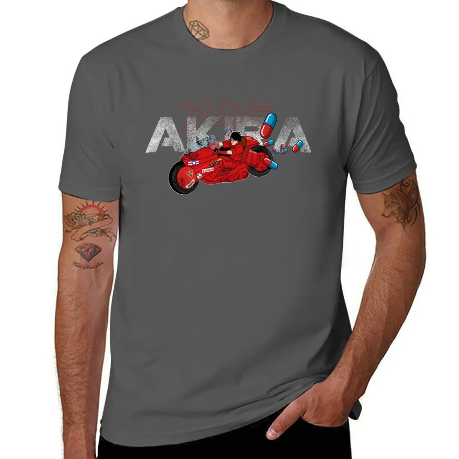 

Akira Bike & pills T-Shirt Aesthetic clothing baggy shirts mens graphic t-shirts funny