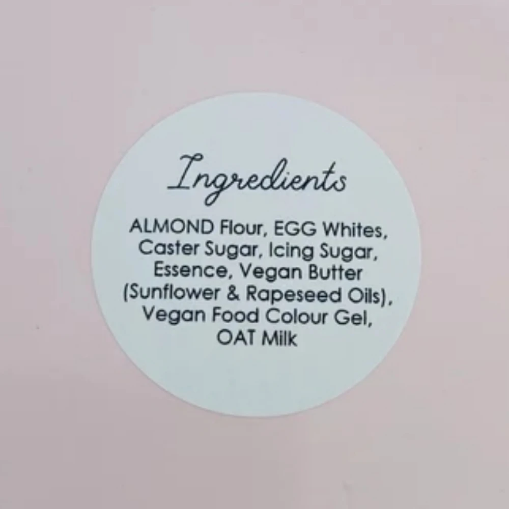 Ingredients Stickers, Allergy Information Labels // Custom Text Stickers, Cosmetics Ingredients, Baked Goods and Food Labels,