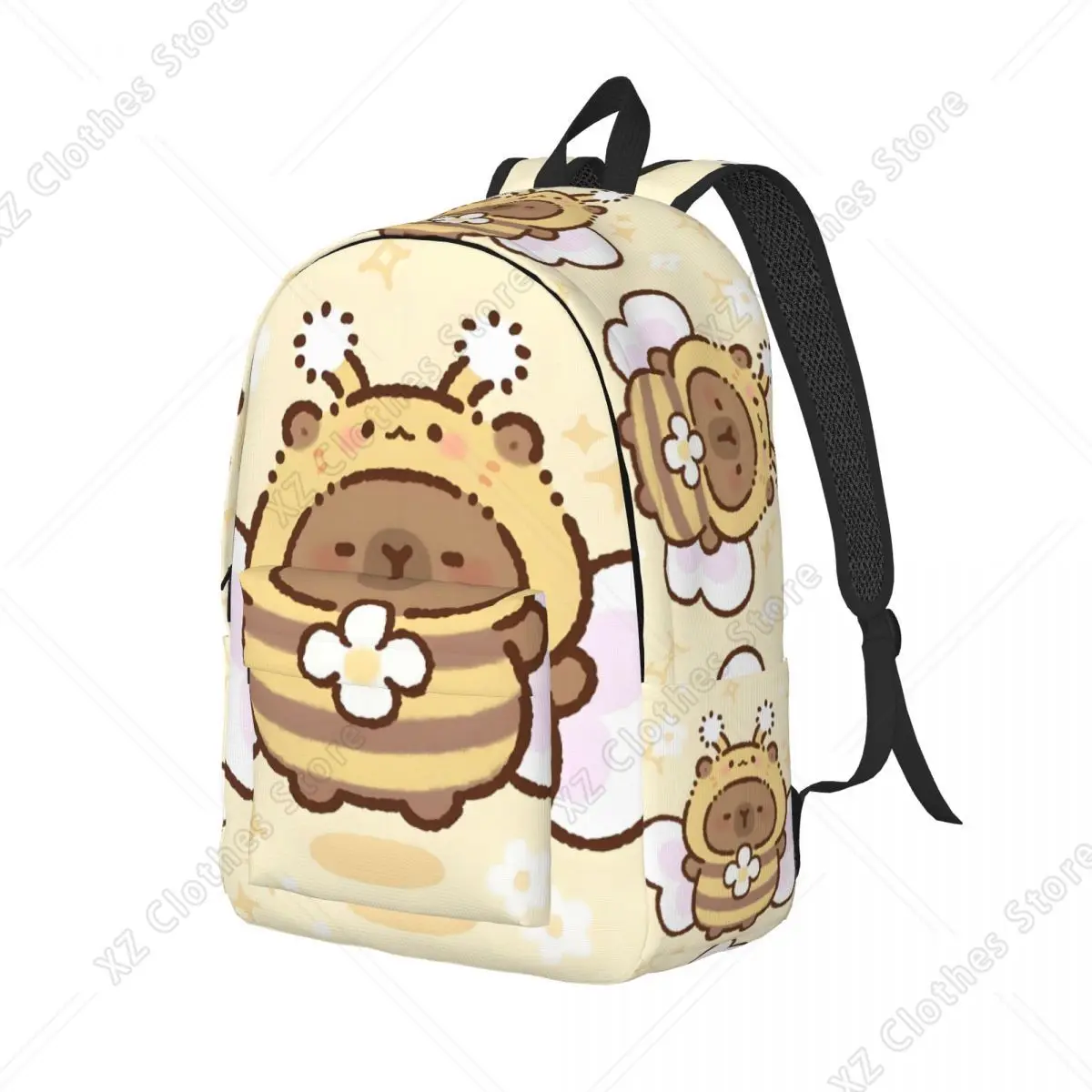 Custom Cute Capybara Canvas Backpack for Men Women College School Student Bookbag Fits 15 Inch Laptop Bags