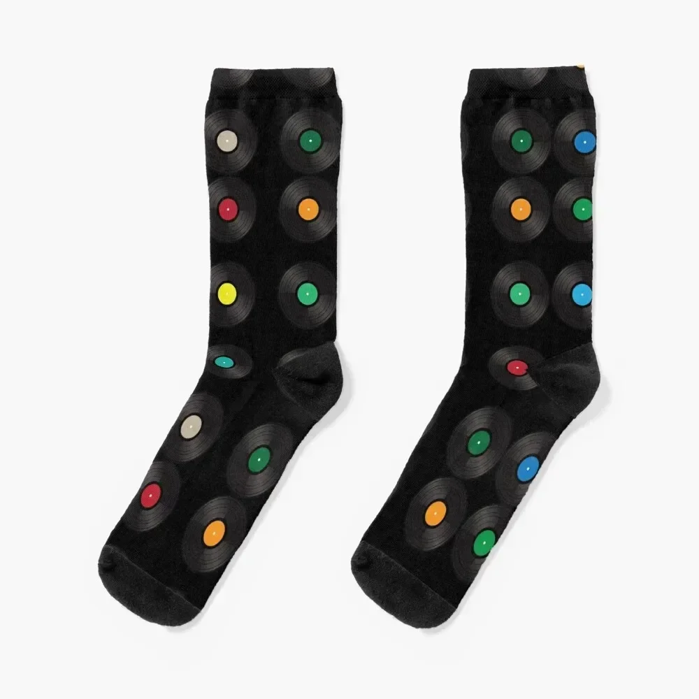 Vinyl Record Collection Socks snow New year's floor floral Socks Women's Men's