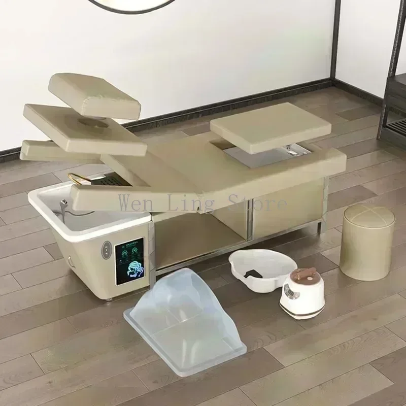 Letto spa con testa giapponese, macchina giapponese, sedie per shampoo, lavare i capelli, forniture spa per professionisti, mobili da salone Cadeiras