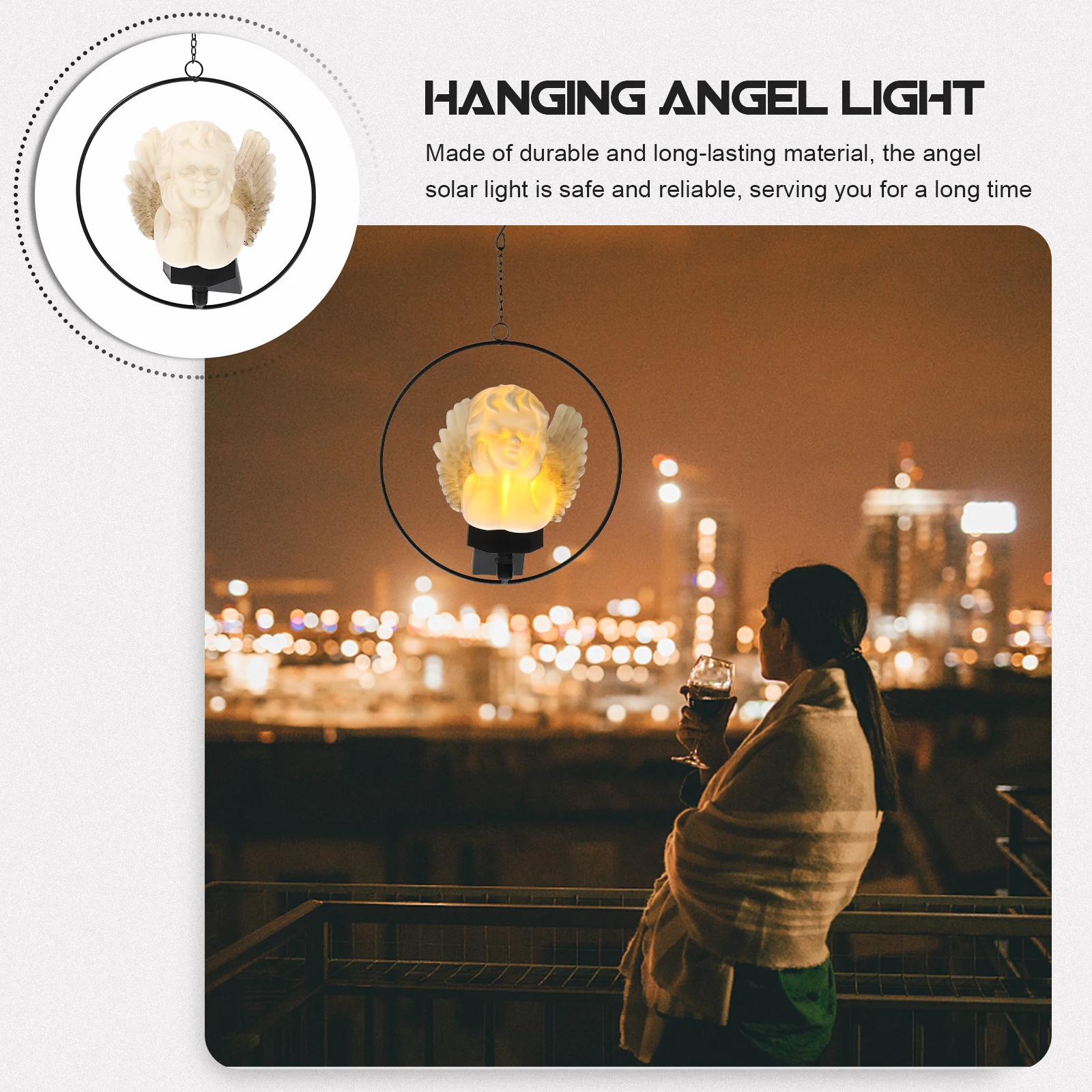 

LED Angel Solar Light Outdoor Garden Decoration Hanging Solar Lamp with High Conversion Rate for Lawn Yard Porch