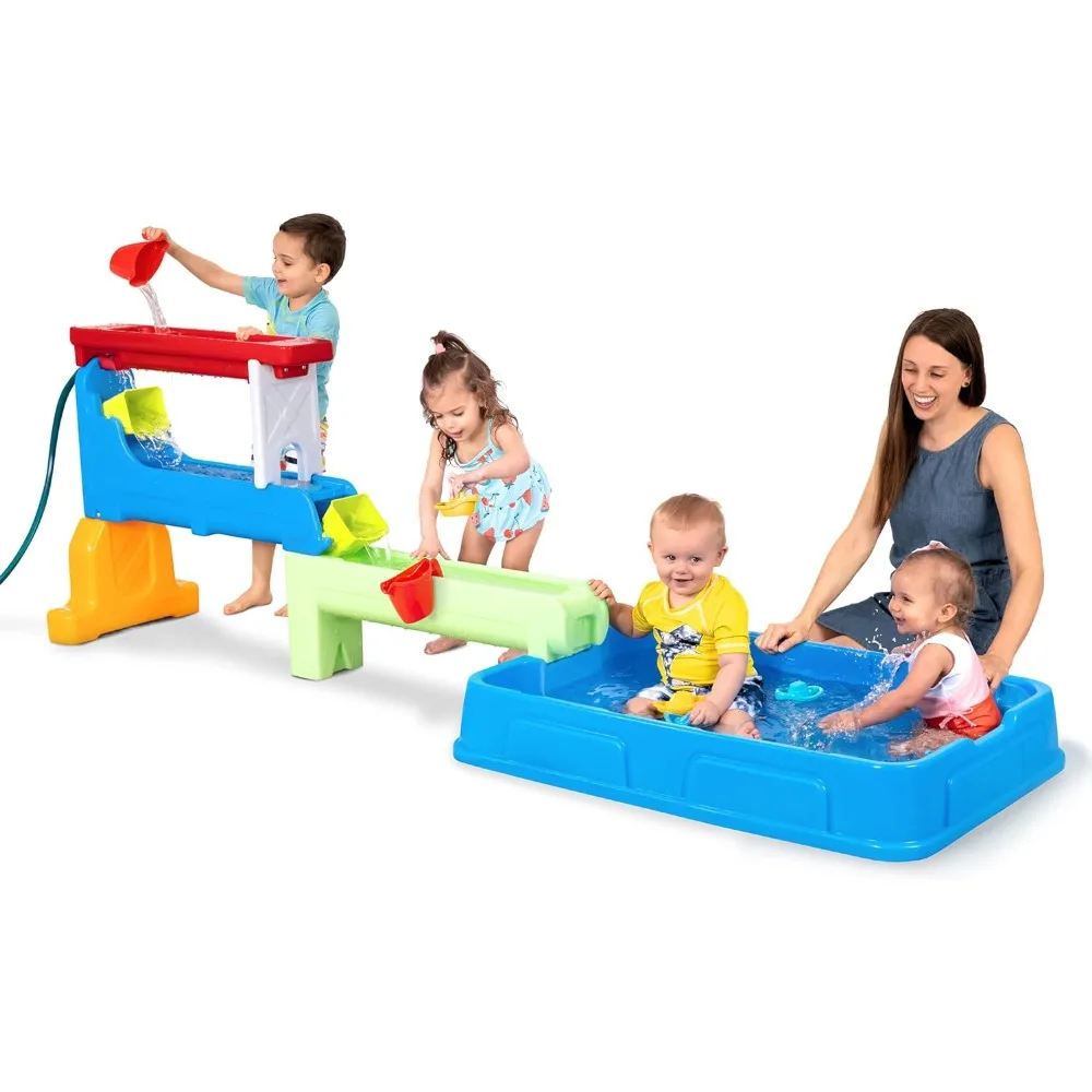 Water Table for Kids, Raindrop Falls Water Table and Splash Kiddie Pool, 9 Water Play Table Accessories, Toy Gift for Kids