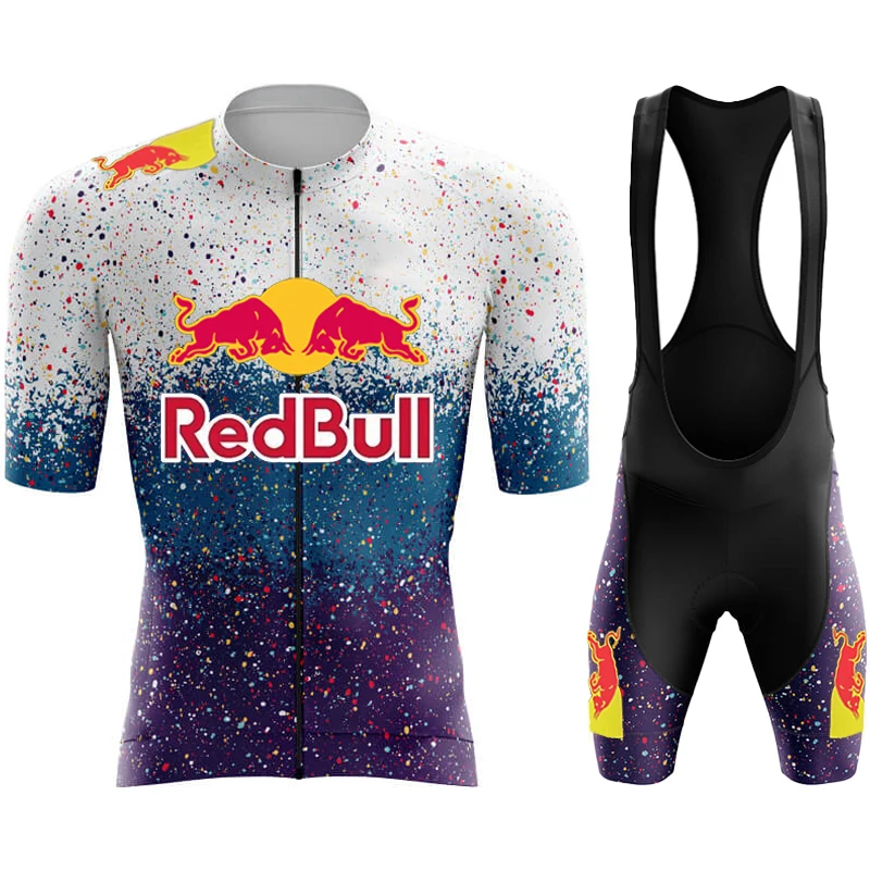 Men\'s Mtb Cycling Pants Equipment Man 2024 Bib Bikes Red Bull Bike Clothing Jerseys Team Jersey Set Shorts Laser Cut Costume Gel