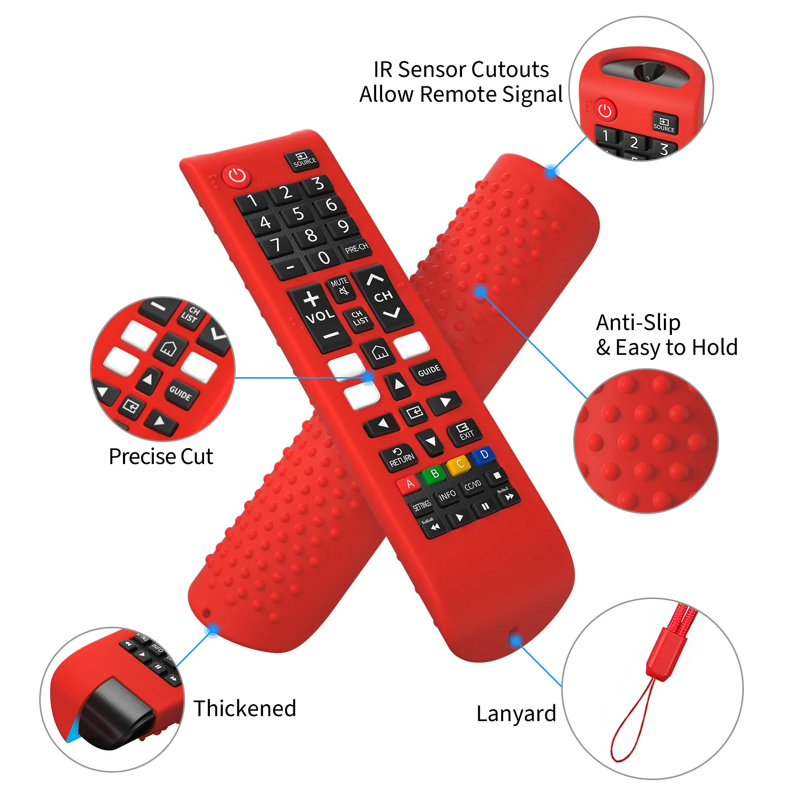 Custodia protettiva in silicone Custodia protettiva antiscivolo per controller con cordino per telecomando Samsung Smart TV BN59-01315A 01315B