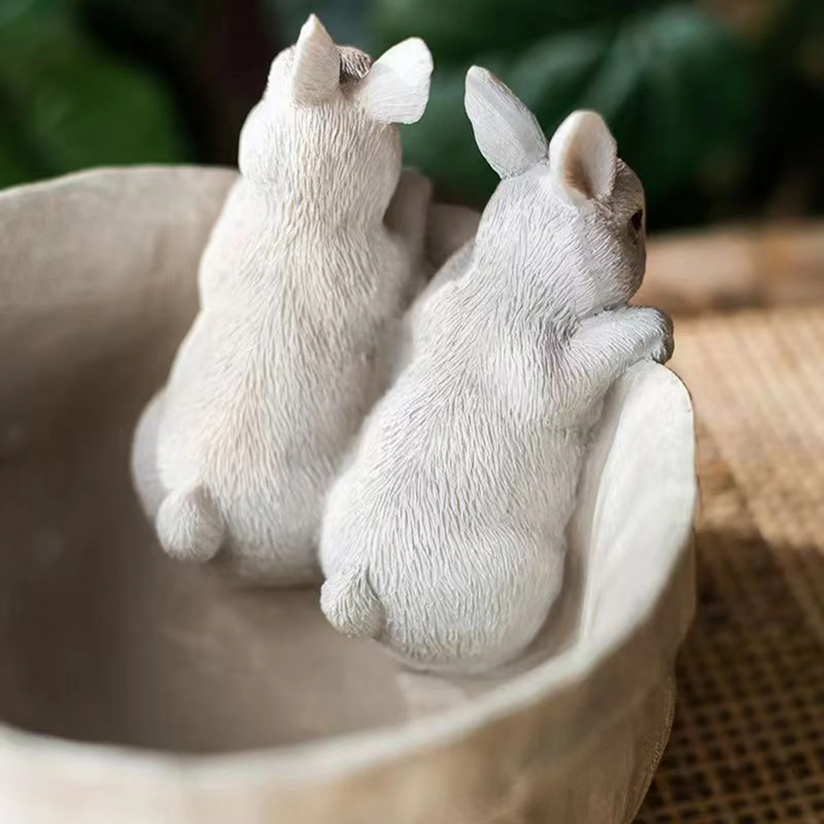 Rabbits Shaped Flowerpot Potted Plant Decorative Ornament For Home Garden Planter Statues & Sculptures