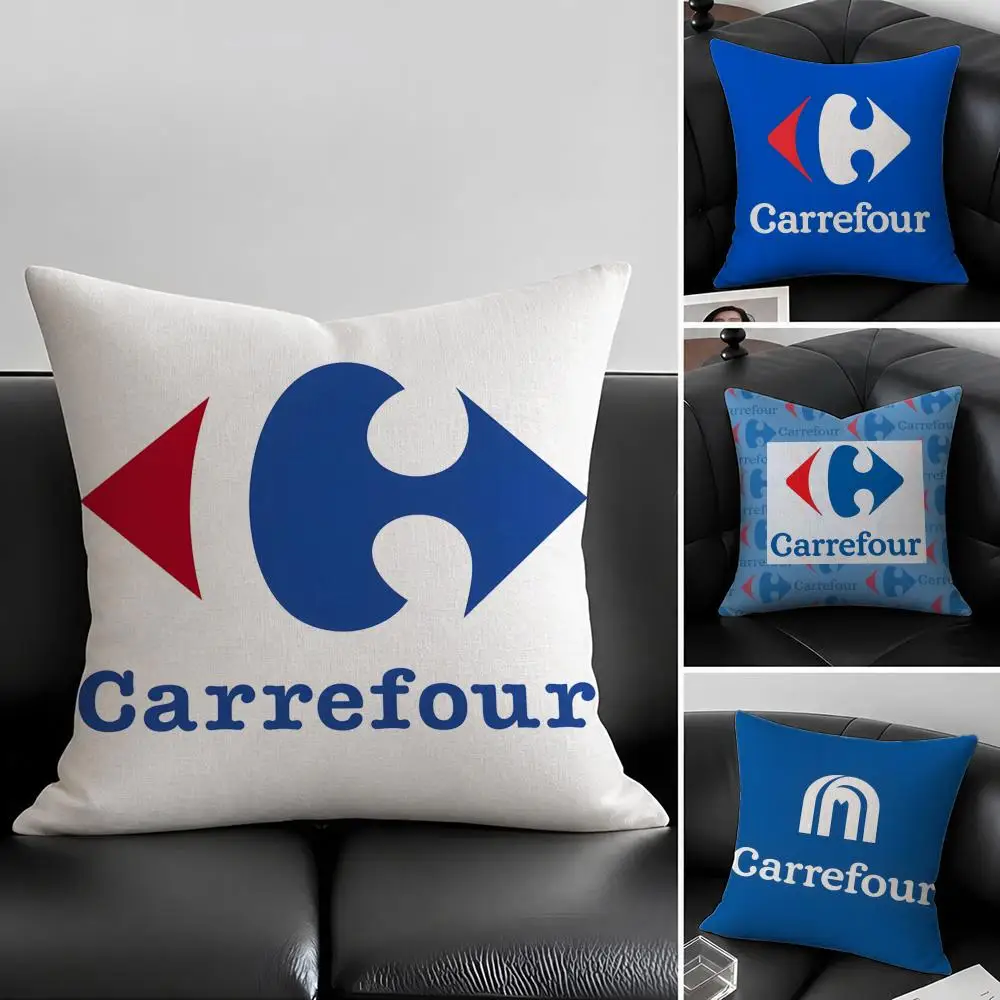 Funda de Cojín Marca C-Carrefour, Juego de Fundas de Almohada de Lino Natural, Decoración Todo en Uno para Sofá, Dormitorio y Silla