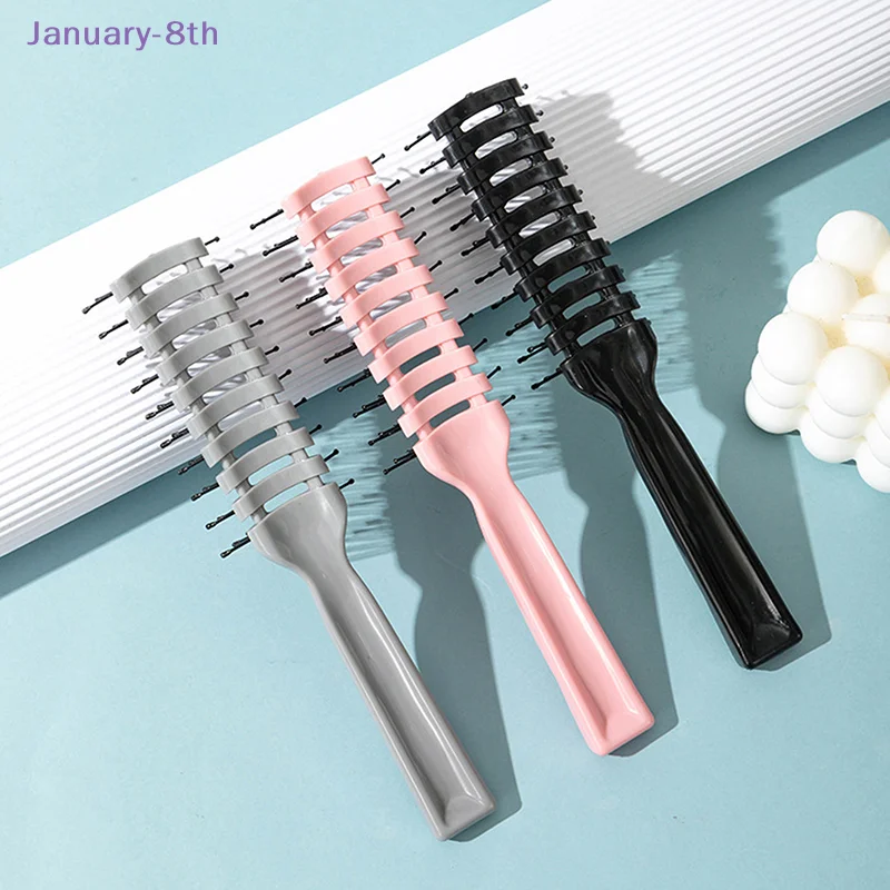 Men Plastic Vent Hair Brush Anti-static Comb Hairdressing Salon Barber Curly Hair Care Wig Styling Tool Comb Brush Massage Tool image 5