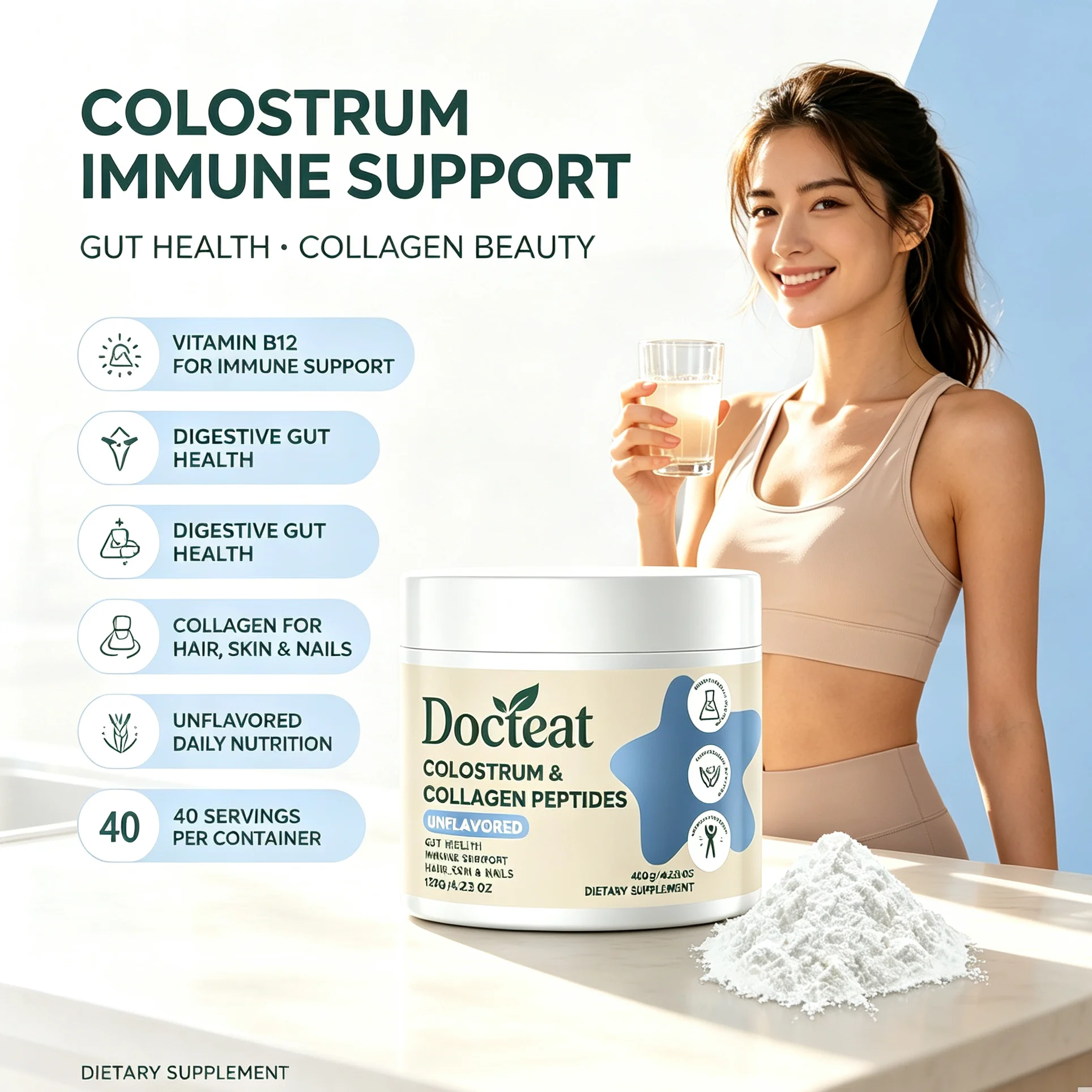 Colostrum Bovine Powder - Polvo Nutritivo de Calostro Bovino con