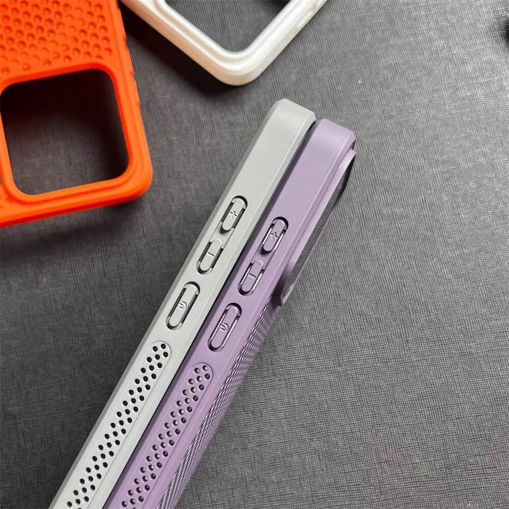 Honeycomb Breathable Magnetic Case For Xiaomi Mi 15 Pro 14 13 Poco F7 F8 Ultra F6 pro Hollow Solid Color Silicone Bumper Cover view 6