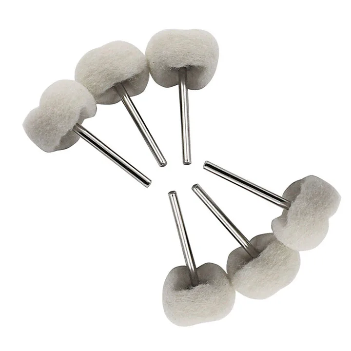 5Pcs 3mm Shank Wool Polishing Head Grinding Jewelry Metal Wheel Buffing Felt Polish Brush Drill Rotary Tool Accessories