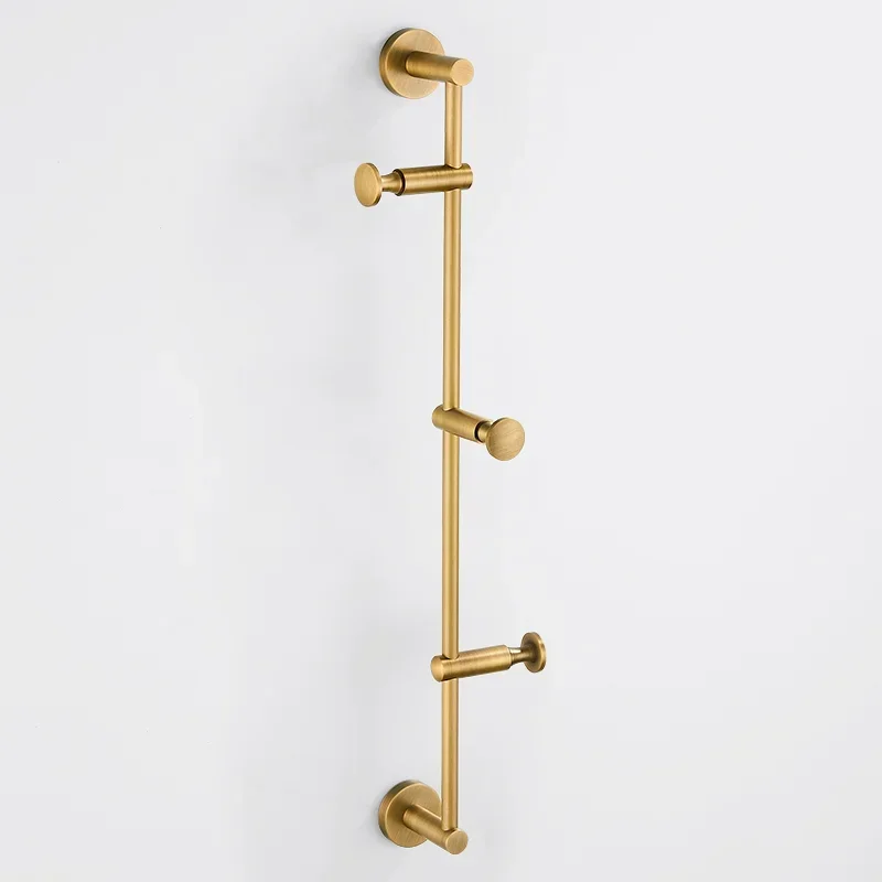 Brass Coat Rack  Adjustable Wall Mount Hooks Storage for Hats Scarves Clothes Handbags Home Decor